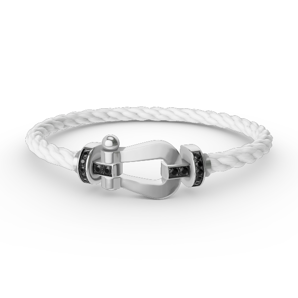 [ECHO ]FORCE LARGE HORSESHOE BLACK DIAMOND BRACELET SILVER