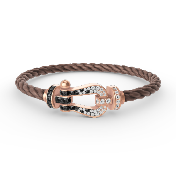 [ECHO ]FORCE LARGE HORSESHOE BLACK WHITE DIAMOND BRACELET ROSE GOLD