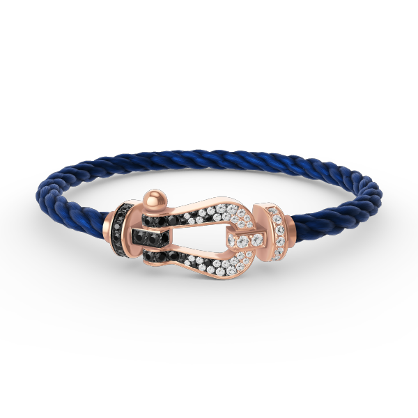 [ECHO ]FORCE LARGE HORSESHOE BLACK WHITE DIAMOND BRACELET ROSE GOLD