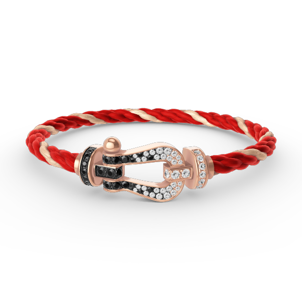 [ECHO ]FORCE LARGE HORSESHOE BLACK WHITE DIAMOND BRACELET ROSE GOLD