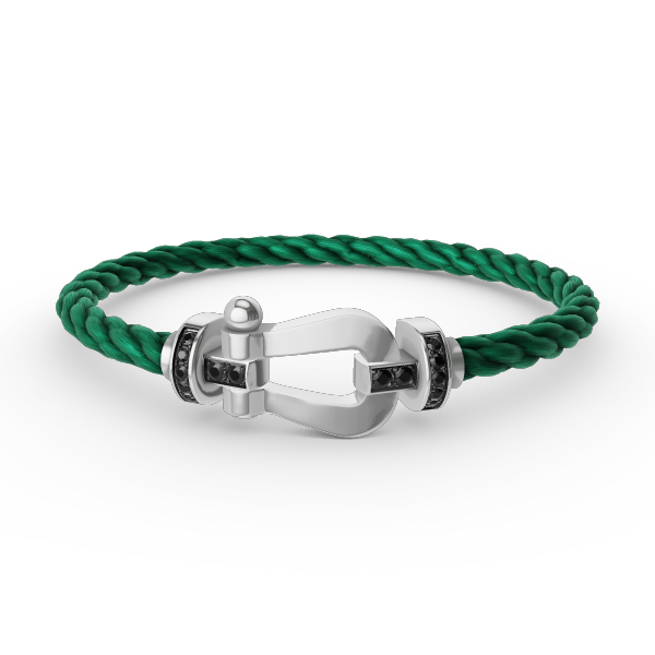 [ECHO ]FORCE LARGE HORSESHOE BLACK DIAMOND BRACELET SILVER