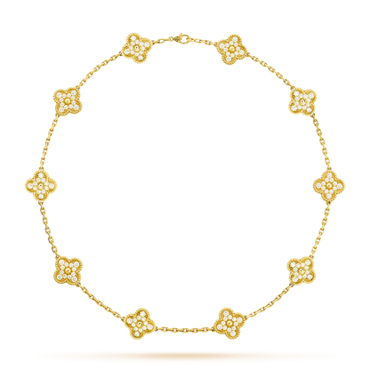 [ECHO ]CLOVER 10 MOTIFS DIAMOND NECKLACE