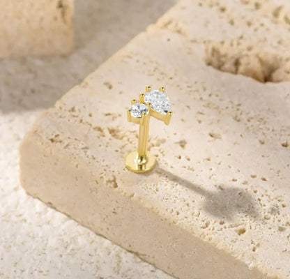 [Echo Fine]Kate Flat Back Diamond Stud
