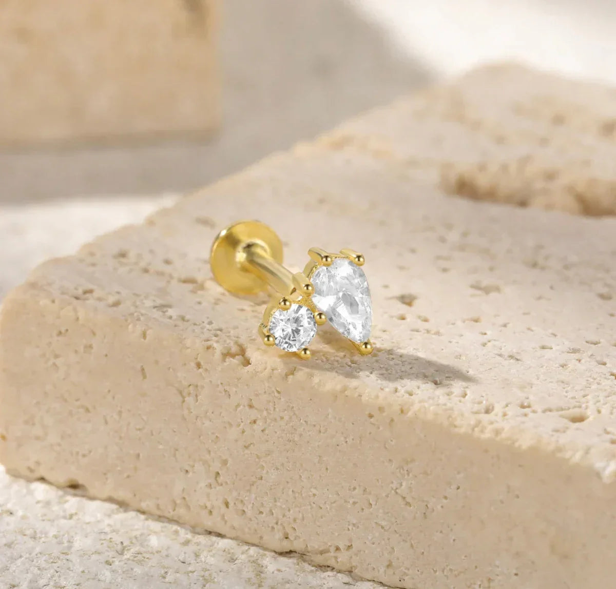 [Echo Fine]Kate Flat Back Diamond Stud