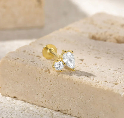 [Echo Fine]Kate Flat Back Diamond Stud