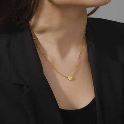 [Echo Fine]Heart Initial Gold Necklace