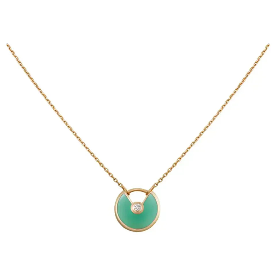[ECHO ]AMULETTE GOLD MALACHITE NECKLACE