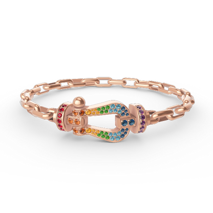 [ECHO ]FORCE LARGE HORSESHOE CLASP  METAL BRACELET