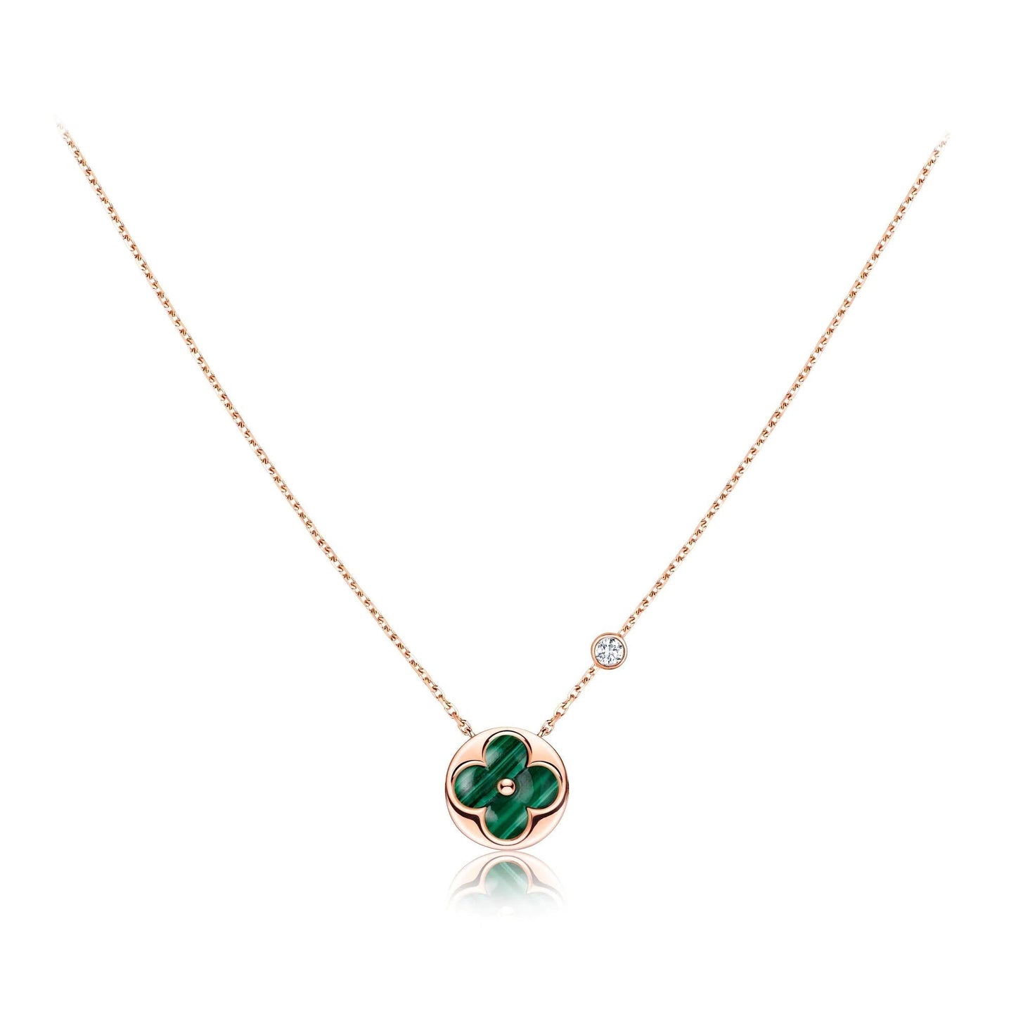 [ECHO ]SUN PEDANT PINK GOLD 1 DIAMOND NECKLACE
