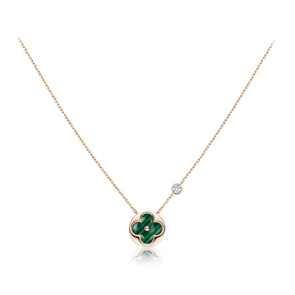 [ECHO ]SUN PEDANT PINK GOLD 1 DIAMOND NECKLACE