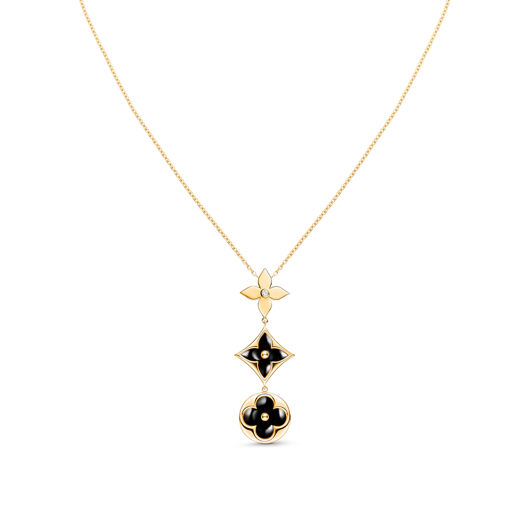 [ECHO ]STAR AND SUN ONYX PINK GOLD NECKLACE