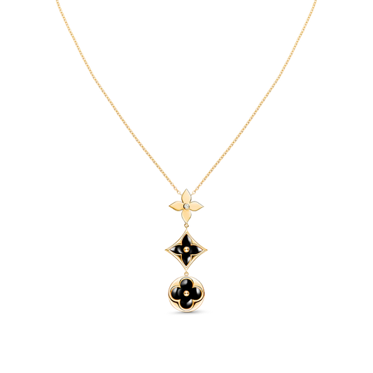 [ECHO ]STAR AND SUN ONYX PINK GOLD NECKLACE
