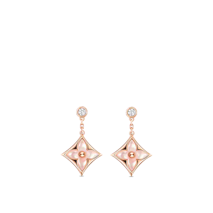 [ECHO ]DOUBLE STAR PINK GOLD MOP DROP EARRINGS