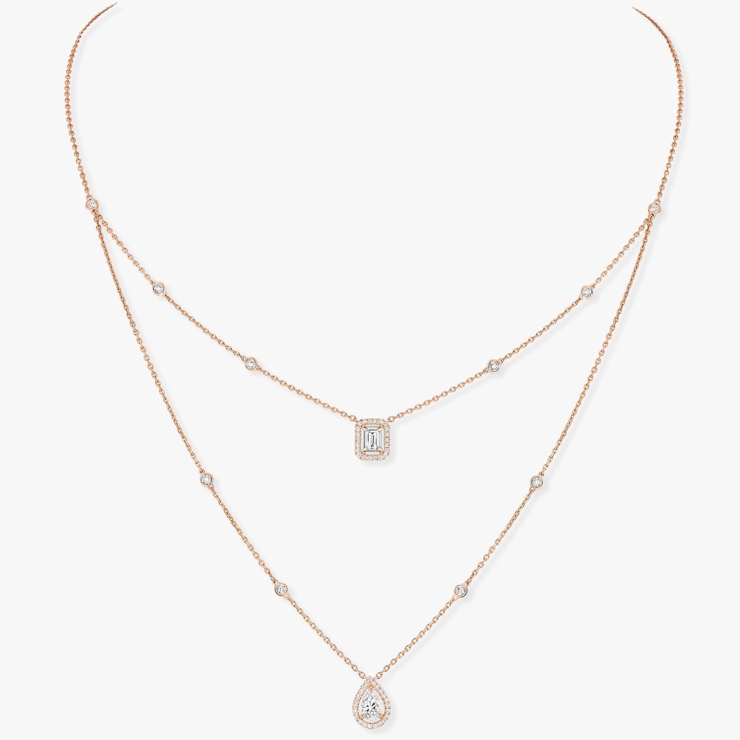 [ECHO]MY TWIN 2 ROW DIAMOND NECKLACE