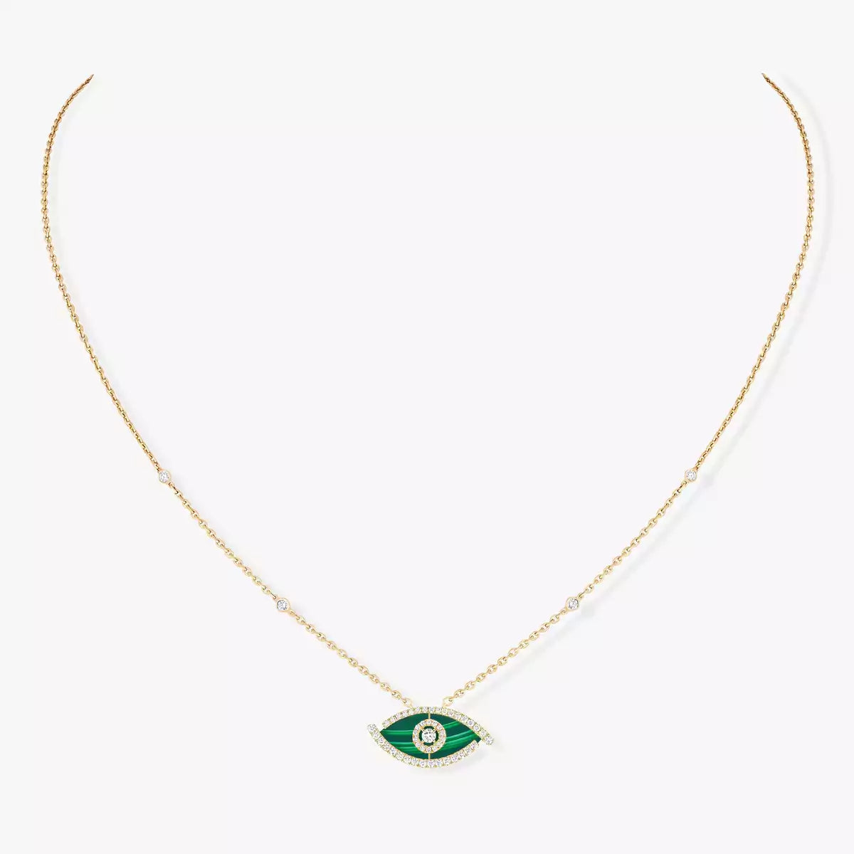 [ECHO]Lucky Eye Diamond Necklace in Rose Gold and Turquoise