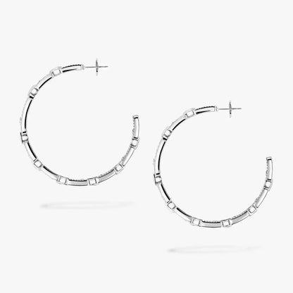 [[ECHO]Move Link Diamond Hoop Earrings