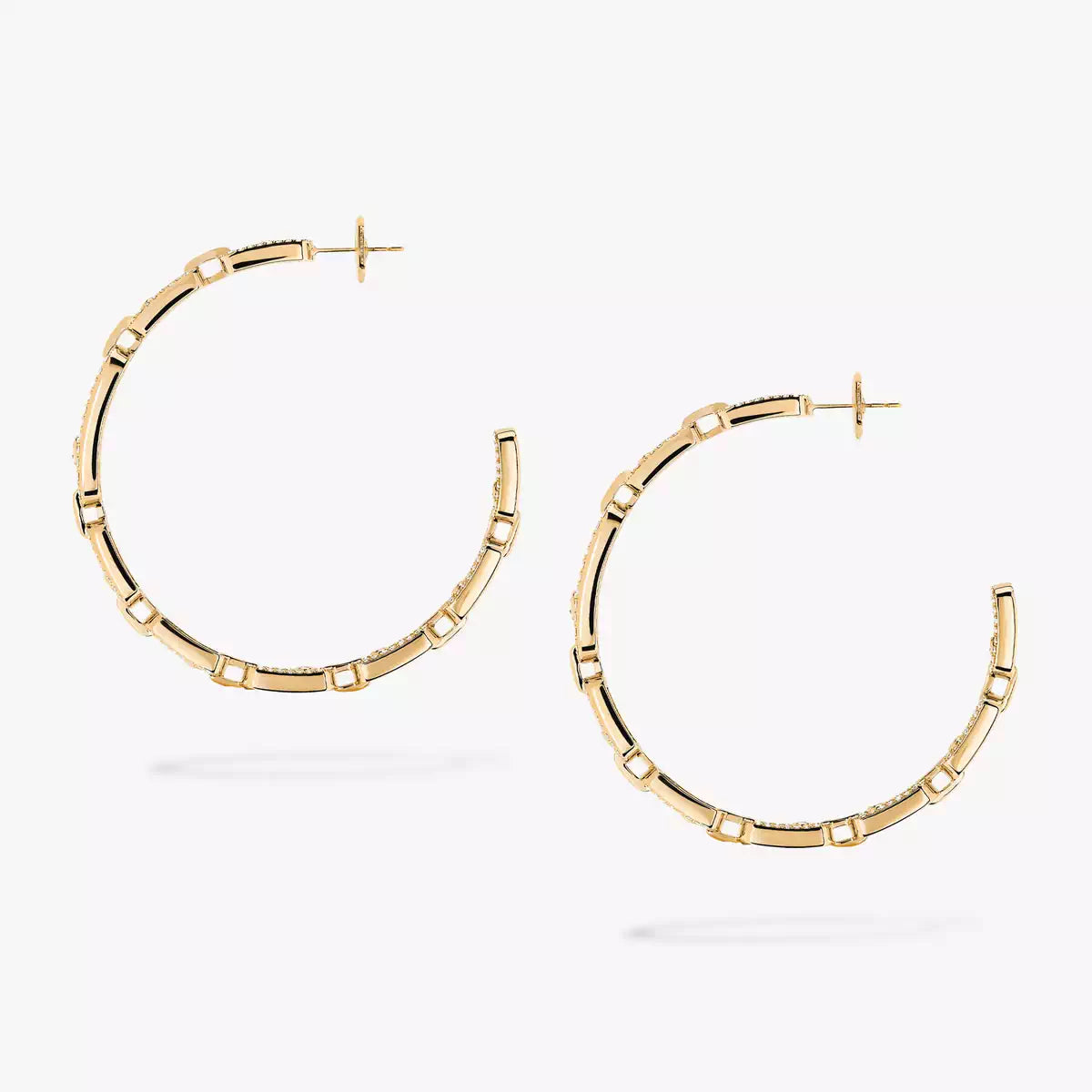 [[ECHO]Move Link Diamond Hoop Earrings