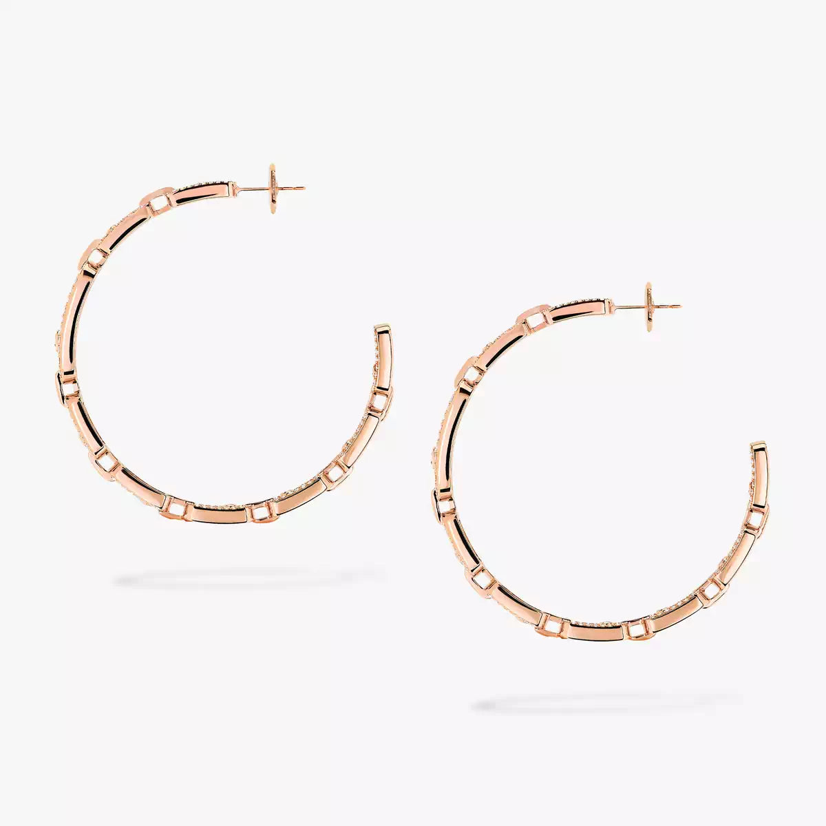 [[ECHO]Move Link Diamond Hoop Earrings