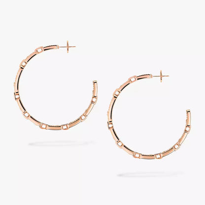 [[ECHO]Move Link Diamond Hoop Earrings