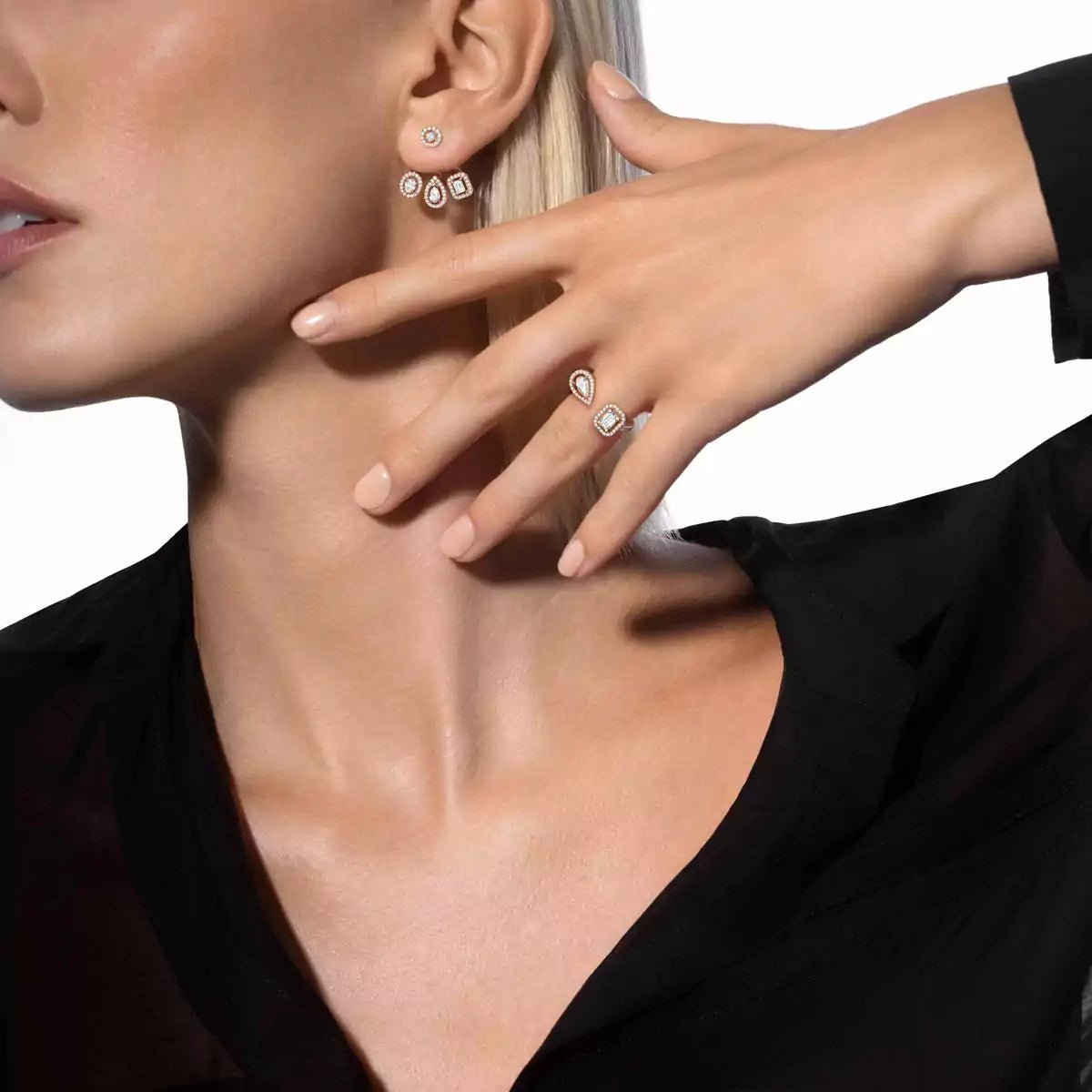 [ECHO] My Twin Trio  Diamond Earrings