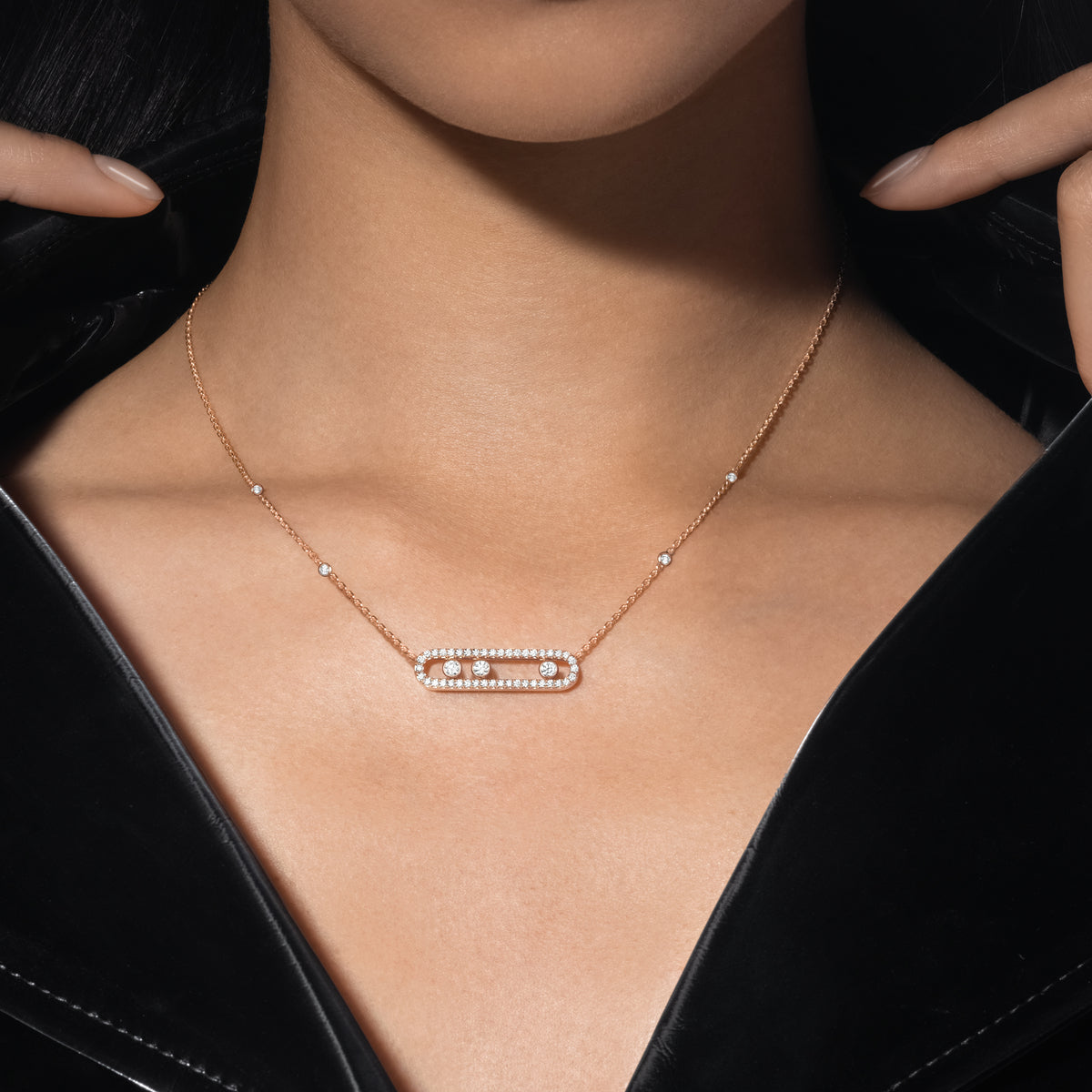 [ECHO] Move Pave_ Rose Gold Diamond Necklace