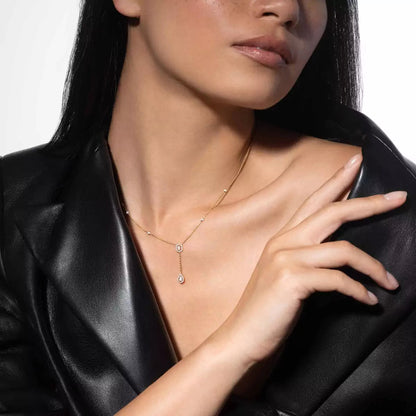 [ECHO]Gold Diamond Tie Necklace