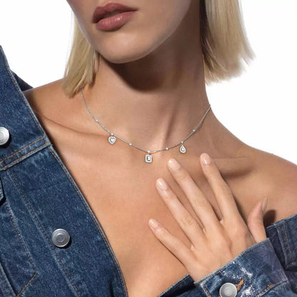 [ECHO]My Twin Diamond Necklace in Silver
