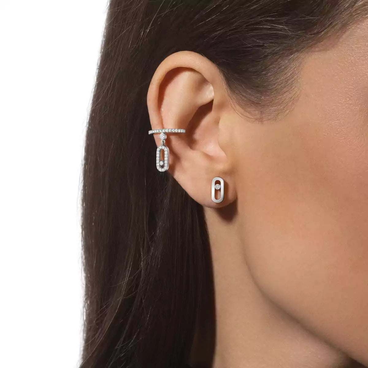 [ECHO]Move Uno Diamond Stud Earrings