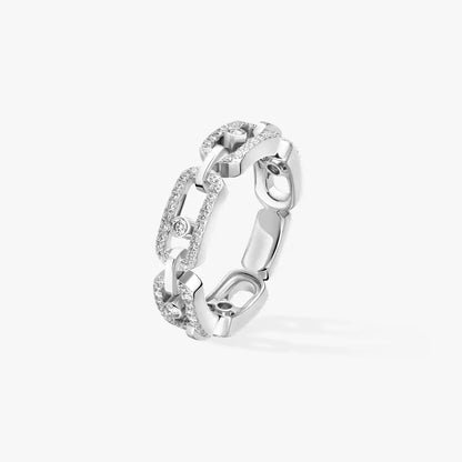[ECHO]Move Link Pave_-Set Diamond Ring in Gold