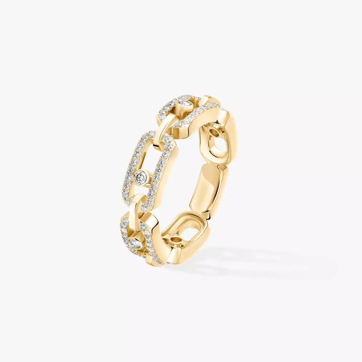 [ECHO]Move Link Pave_-Set Diamond Ring in Gold