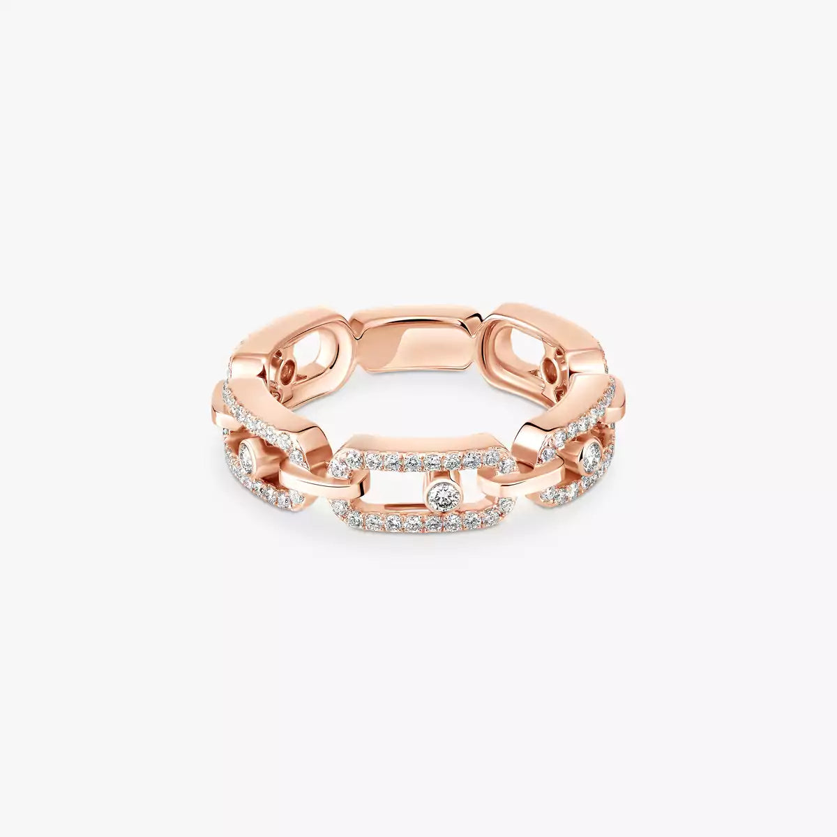 [ECHO]Move Link Pave_-Set Diamond Ring in Gold