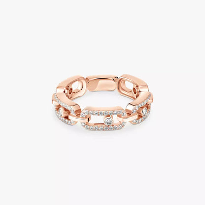 [ECHO]Move Link Pave_-Set Diamond Ring in Gold