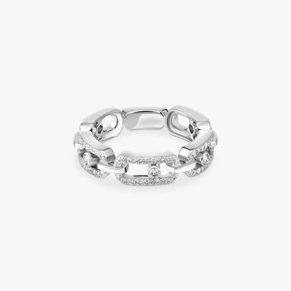 [ECHO]Move Link Pave_-Set Diamond Ring in Gold