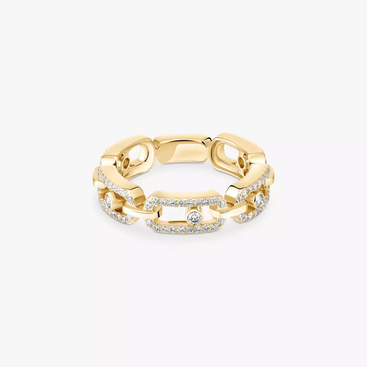 [ECHO]Move Link Pave_-Set Diamond Ring in Gold