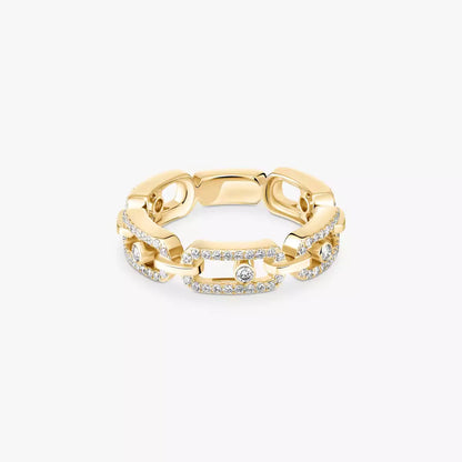 [ECHO]Move Link Pave_-Set Diamond Ring in Gold