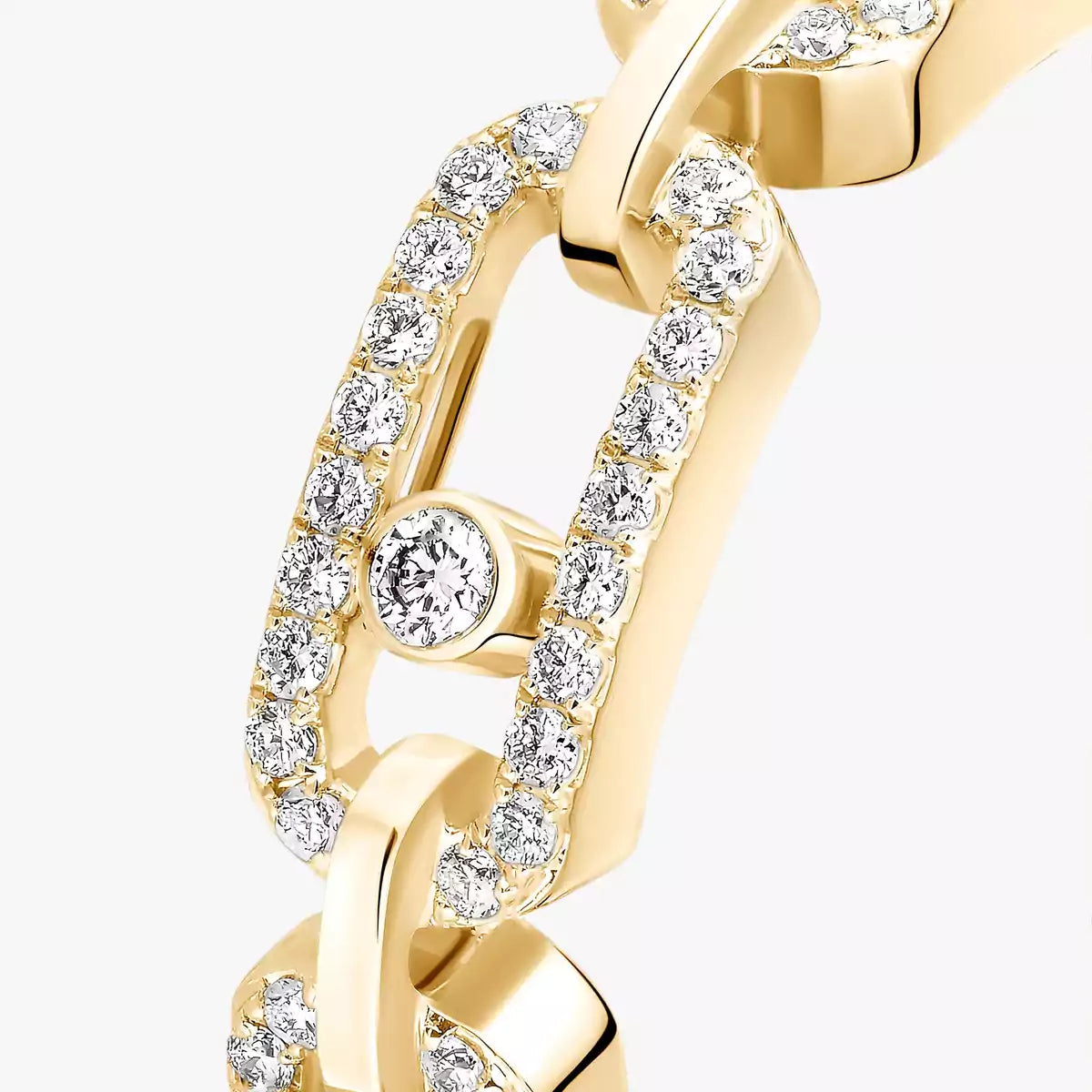 [ECHO]Move Link Pave_-Set Diamond Ring in Gold
