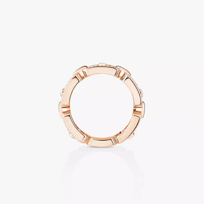 [ECHO]Move Link Pave_-Set Diamond Ring in Gold