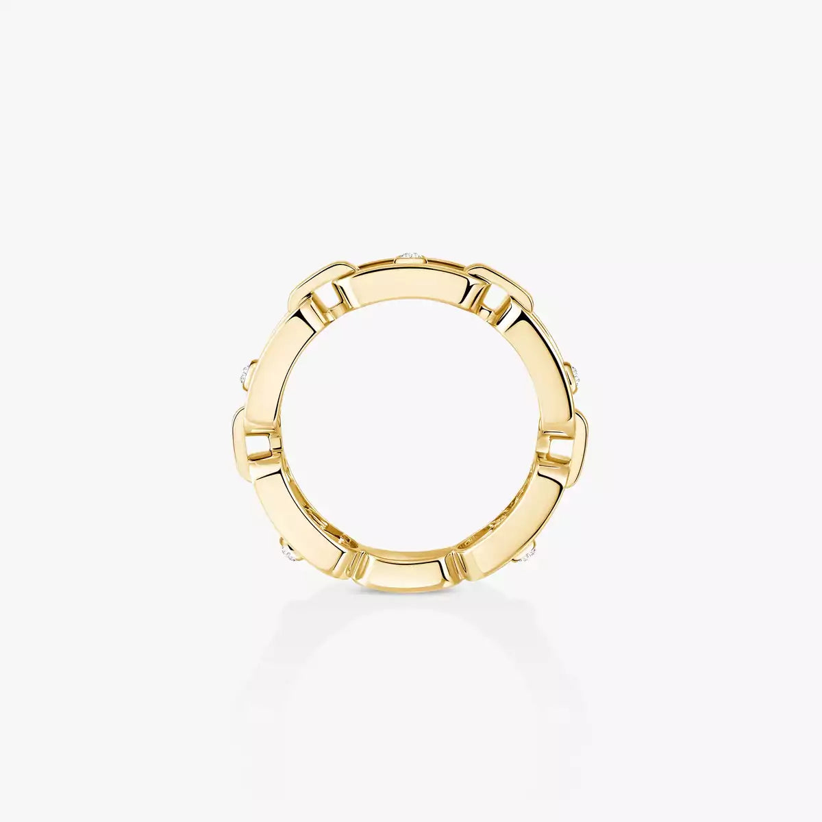[ECHO]Move Link Pave_-Set Diamond Ring in Gold