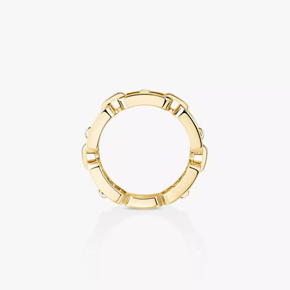 [ECHO]Move Link Pave_-Set Diamond Ring in Gold