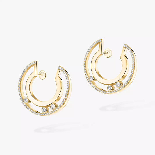 [ECHO]Move Romane Small Diamond Hoop Earrings