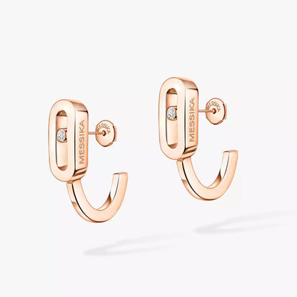 [ECHO]Diamond Mini Hoop Earrings Move Classique