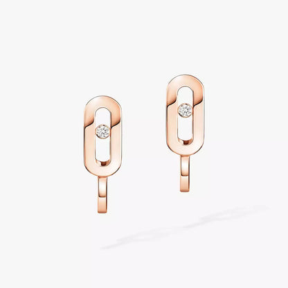 [ECHO]Diamond Mini Hoop Earrings Move Classique