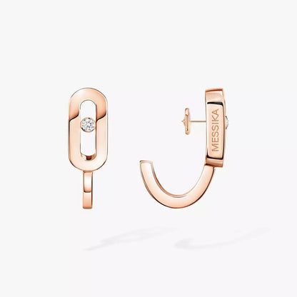 [ECHO]Diamond Mini Hoop Earrings Move Classique