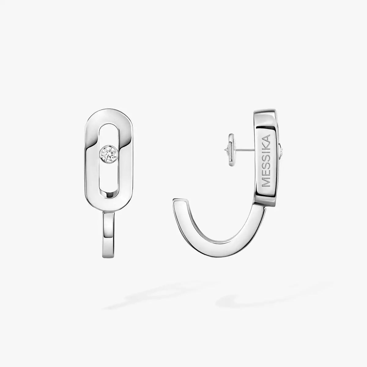 [ECHO]Diamond Mini Hoop Earrings Move Classique