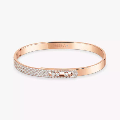 [ECHO]Move Noa Rose Gold Pavé Diamond Bangle Bracelet