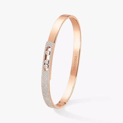 [ECHO]Move Noa Rose Gold Pavé Diamond Bangle Bracelet