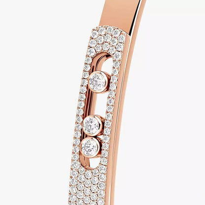 [ECHO]Move Noa Rose Gold Pavé Diamond Bangle Bracelet