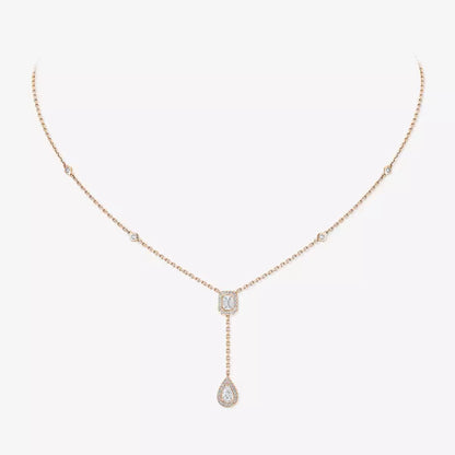 [ECHO]Gold Diamond Tie Necklace