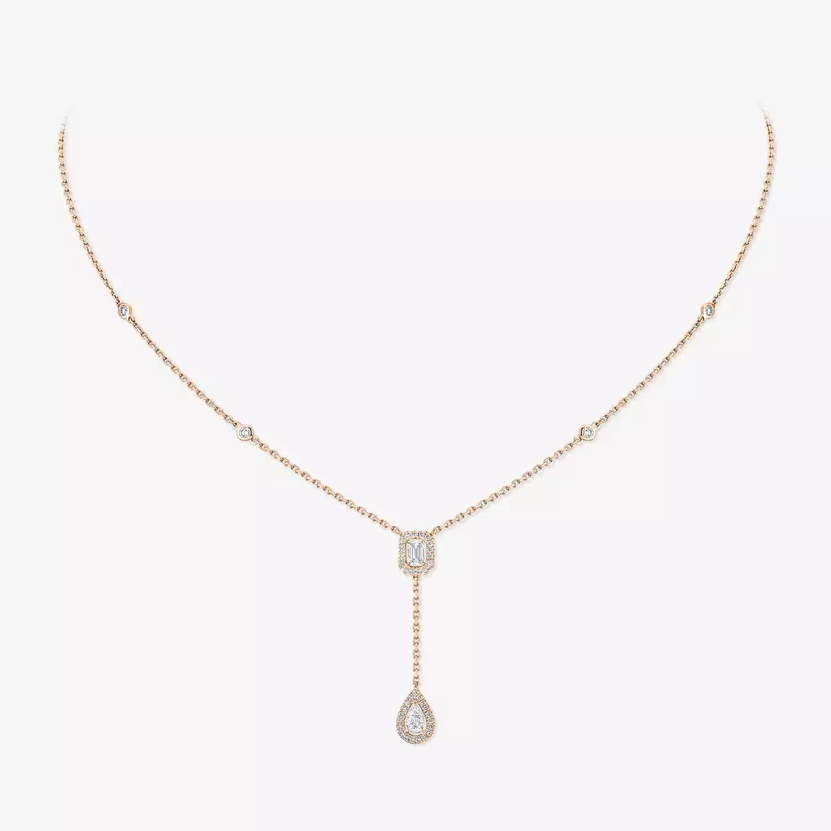 [ECHO]Gold Diamond Tie Necklace