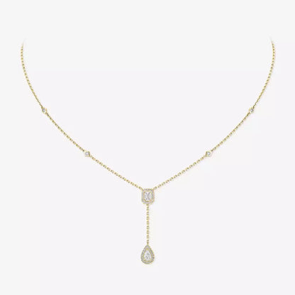 [ECHO]Gold Diamond Tie Necklace